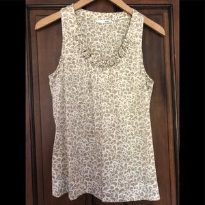 Patterned silk sleeveless top
